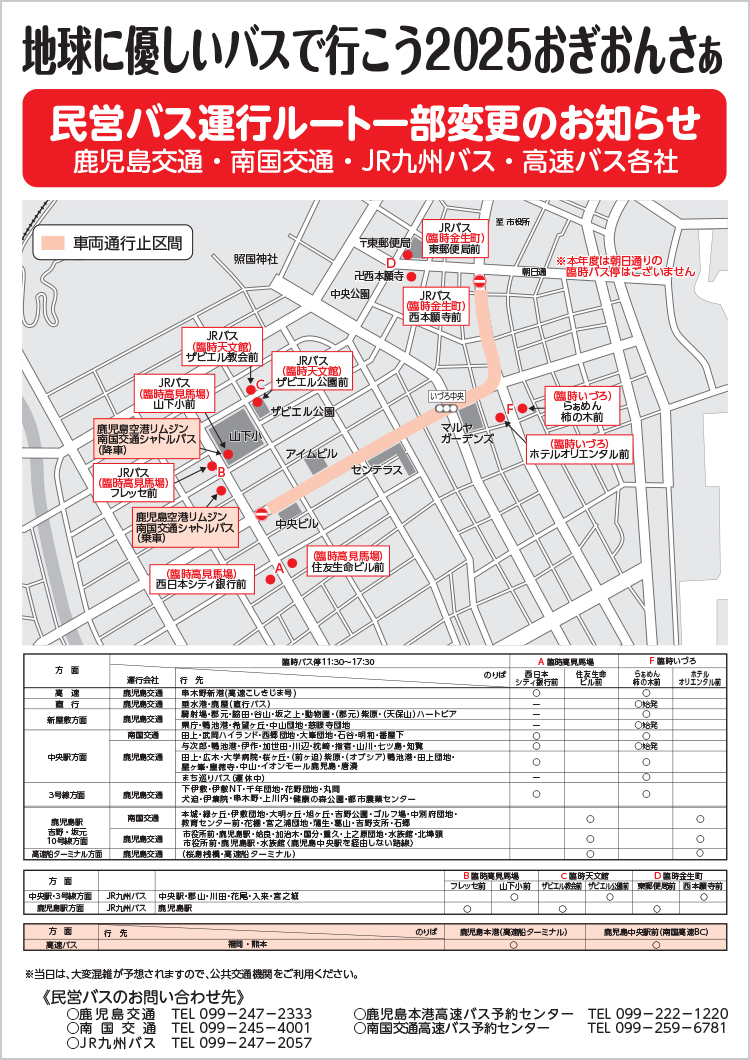 臨時バス停の場所